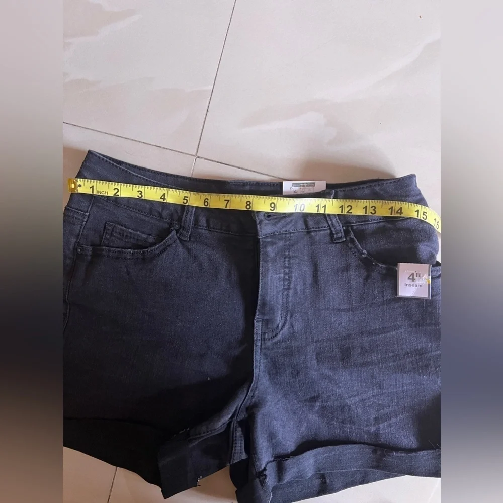 Time tru Core Short Relaxed Fit short black jeans size 8 Rayon Made in chine